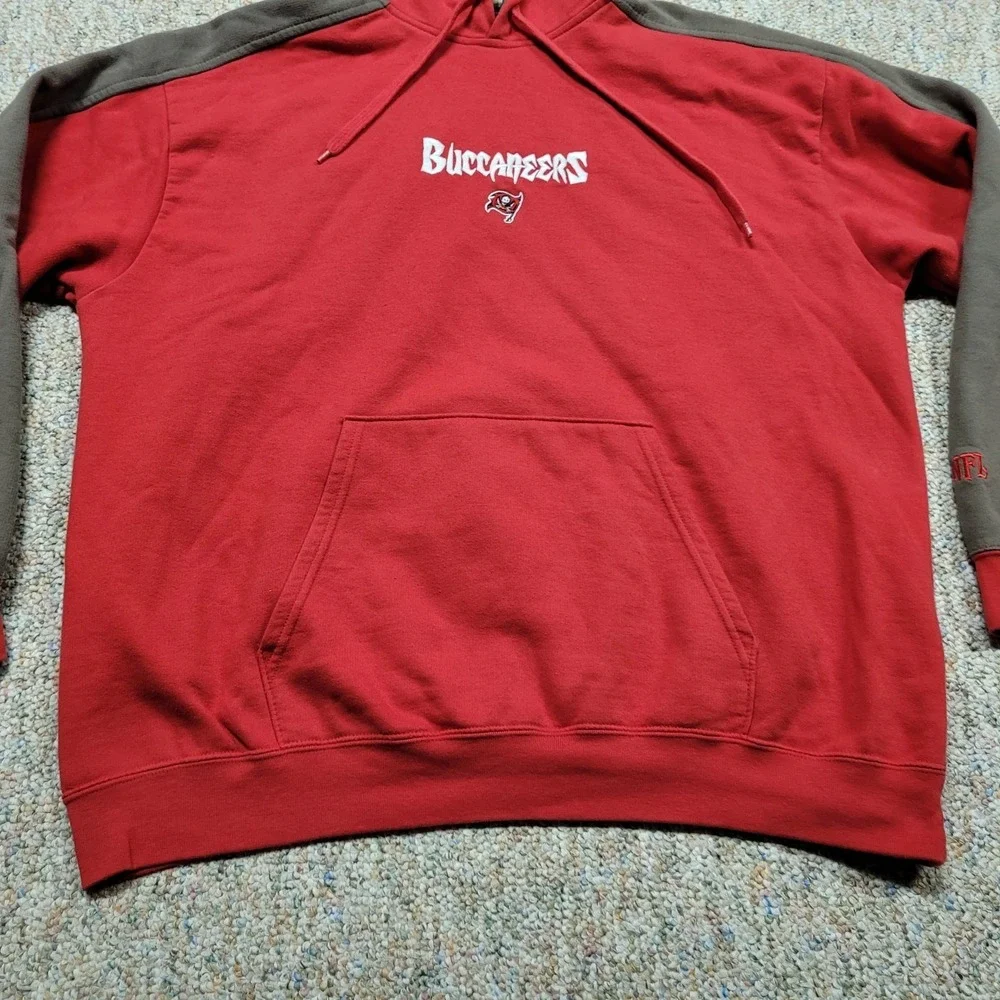 Tampa Bay Buccaneers Hoodie Mens XL Red Grey Pullover Sweatshirt‎ NFL Football